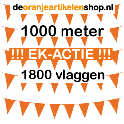 1000 meter vlaggenlijn met1800 vlaggetjes -EK-ACTIE- deoranjeartikelenshop