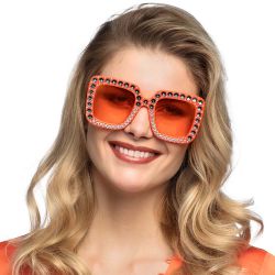 Oranje Partybril Bling bling - deoranjeartikelenshop