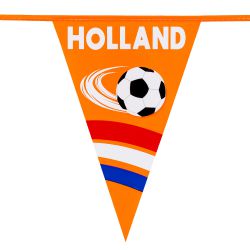 Oranje vlaggenlijn inclusief tekst Holland, Nederlandse vlag en voetbal - deoranjeartikelenshop