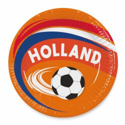 Set 8 papieren oranje bordjes 'Holland'