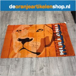 Holland oranje vlag met Leeuwekop afmeting 100 x 70 cm - deoranjeartikelenshop