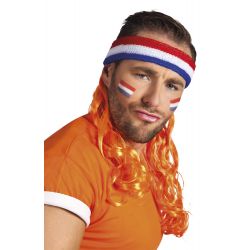 Hoofdband Nederland met Oranje Haar - deoranjeartikelenshop