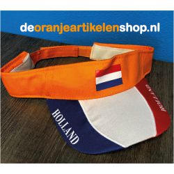 Zonneklep Holland oranje rood  wit blauw - deoranjeartikelenshop