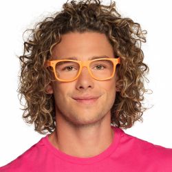 Neon oranje partybril zonder glazen - deoranjeartikelenshop